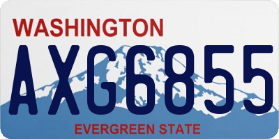 WA license plate AXG6855