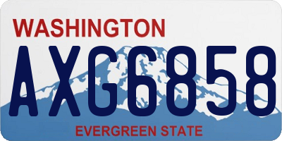 WA license plate AXG6858
