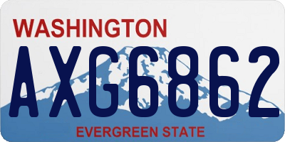 WA license plate AXG6862