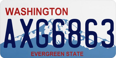 WA license plate AXG6863