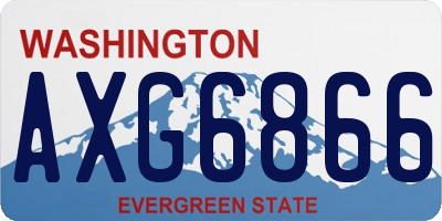 WA license plate AXG6866