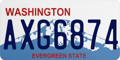 WA license plate AXG6874
