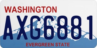 WA license plate AXG6881