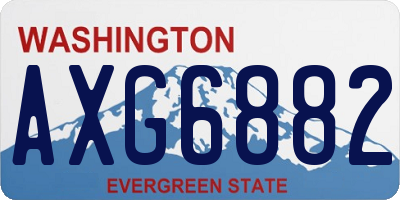 WA license plate AXG6882