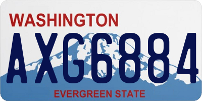 WA license plate AXG6884