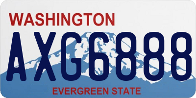 WA license plate AXG6888