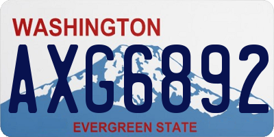 WA license plate AXG6892