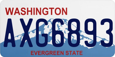 WA license plate AXG6893