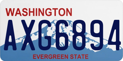 WA license plate AXG6894