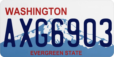 WA license plate AXG6903