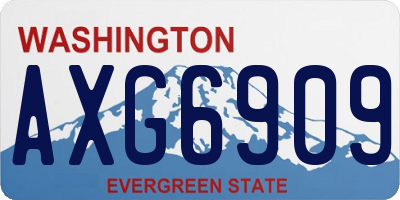WA license plate AXG6909