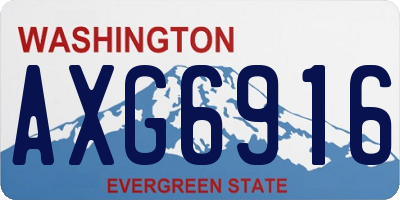 WA license plate AXG6916