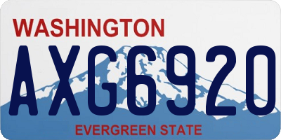 WA license plate AXG6920