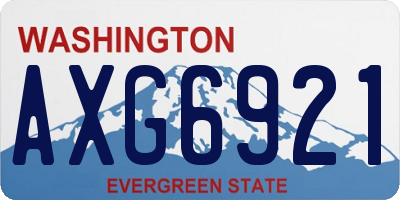 WA license plate AXG6921