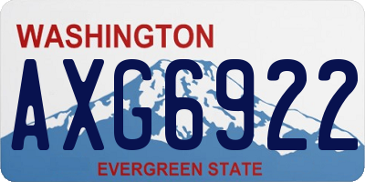 WA license plate AXG6922