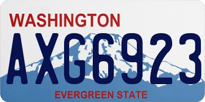 WA license plate AXG6923
