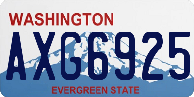 WA license plate AXG6925