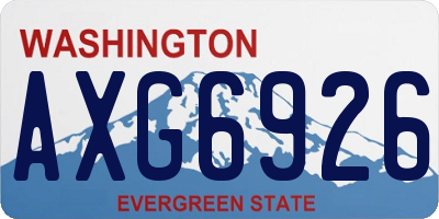 WA license plate AXG6926