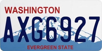 WA license plate AXG6927