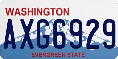 WA license plate AXG6929