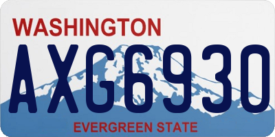 WA license plate AXG6930