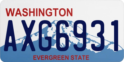 WA license plate AXG6931