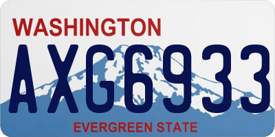 WA license plate AXG6933