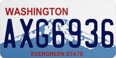 WA license plate AXG6936