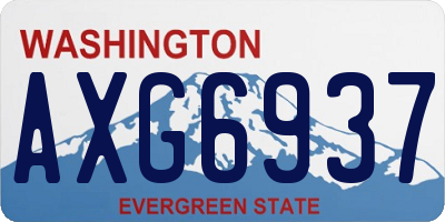 WA license plate AXG6937
