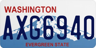 WA license plate AXG6940