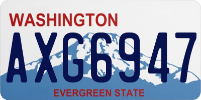 WA license plate AXG6947