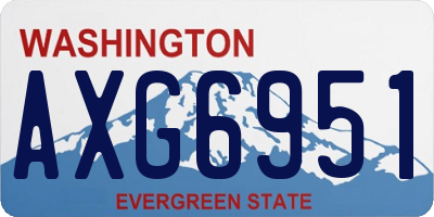 WA license plate AXG6951