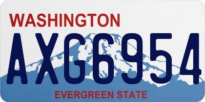 WA license plate AXG6954