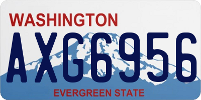 WA license plate AXG6956