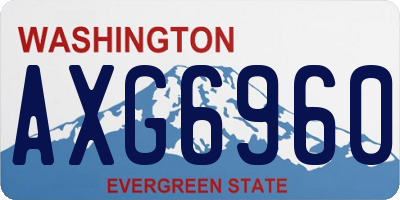 WA license plate AXG6960
