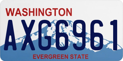 WA license plate AXG6961