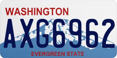 WA license plate AXG6962
