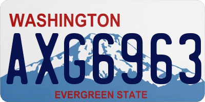 WA license plate AXG6963