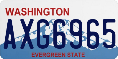 WA license plate AXG6965