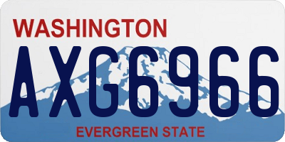 WA license plate AXG6966