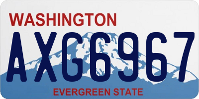 WA license plate AXG6967