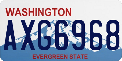 WA license plate AXG6968