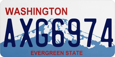 WA license plate AXG6974