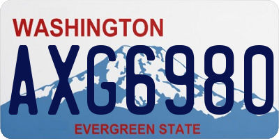 WA license plate AXG6980