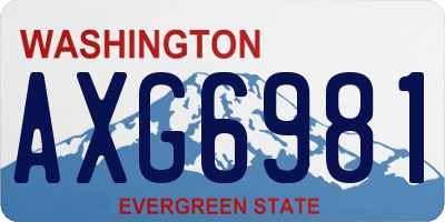 WA license plate AXG6981