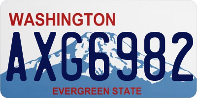 WA license plate AXG6982