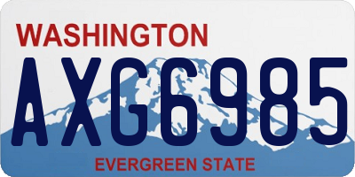 WA license plate AXG6985