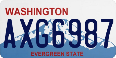 WA license plate AXG6987