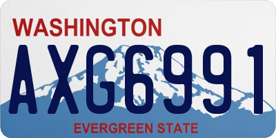 WA license plate AXG6991