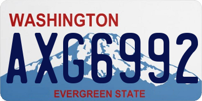 WA license plate AXG6992